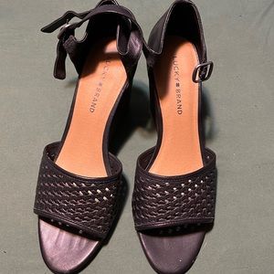 Lucky brand black wedge sandal